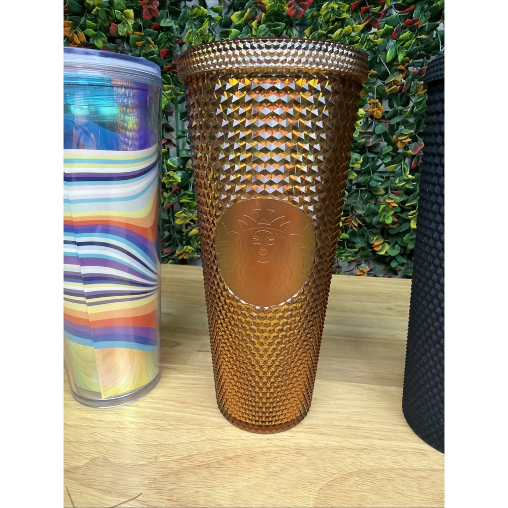 Starbucks Jelly‎ Studded Tumbler Lot 4 Matte Black Mint Honeycomb 24 oz Holidays - Picture 6 of 11